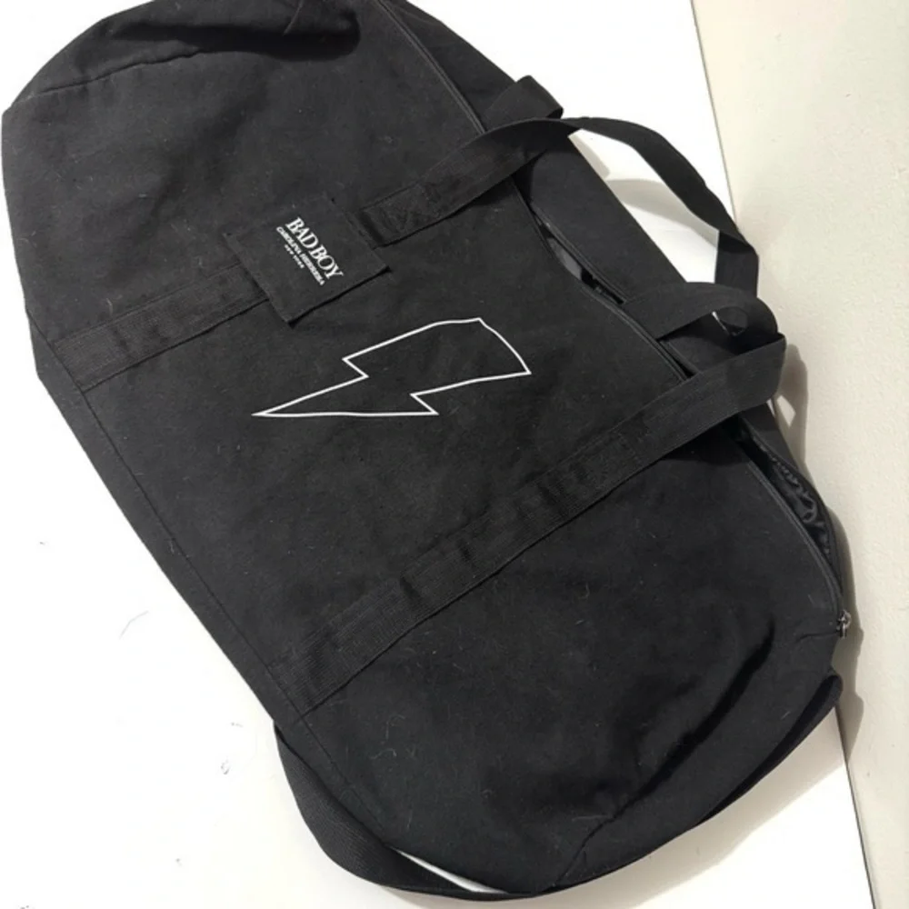 Carolina Herrera Black Duffel Bag with Lightning Bolt